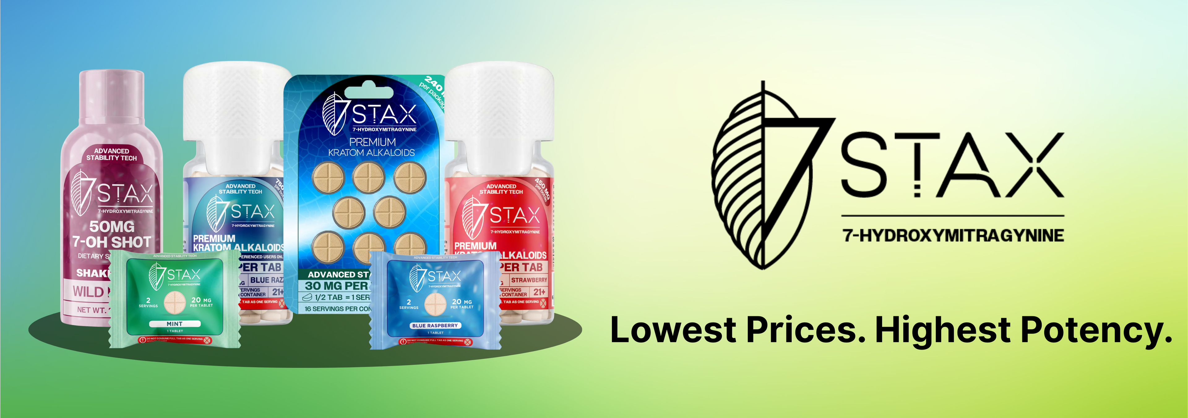 7Stax Website Banner - Offering High Quality 7-Hydroxymitragynine Products with Lowest Prices & Highest Potency