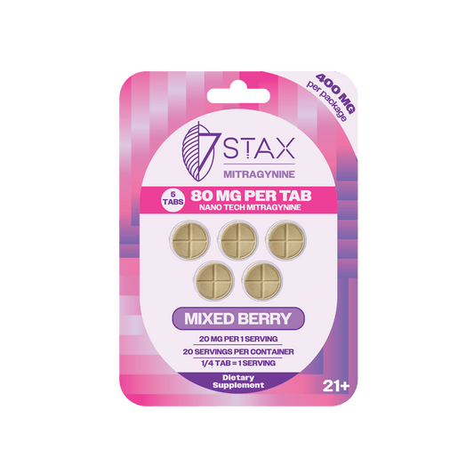 Nano Tech Mitragynine Tablets (400mg - 5 Count) - Mixed Berry - 7Stax