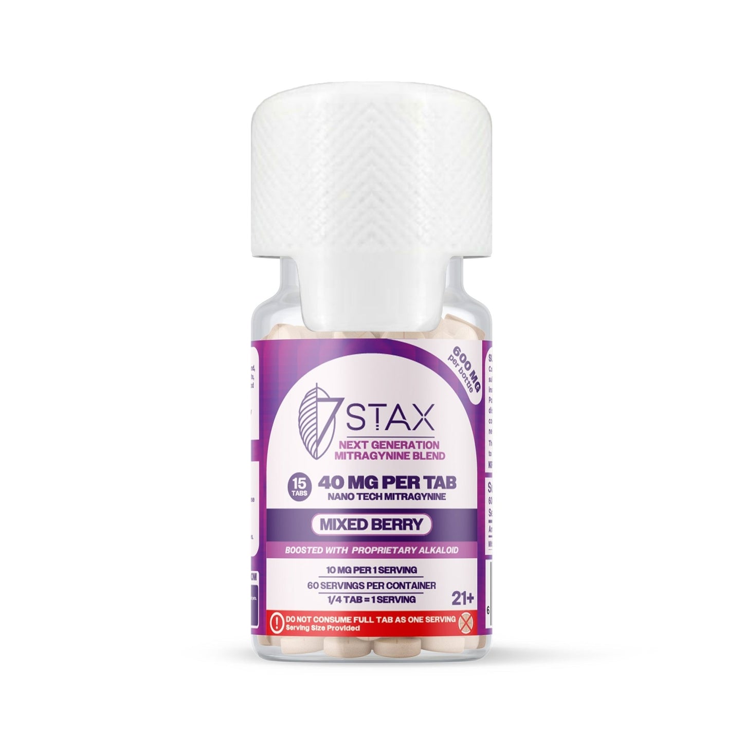 Nano Tech Mitragynine Tablets (600mg - 15 Count) - Mixed Berry - 7Stax