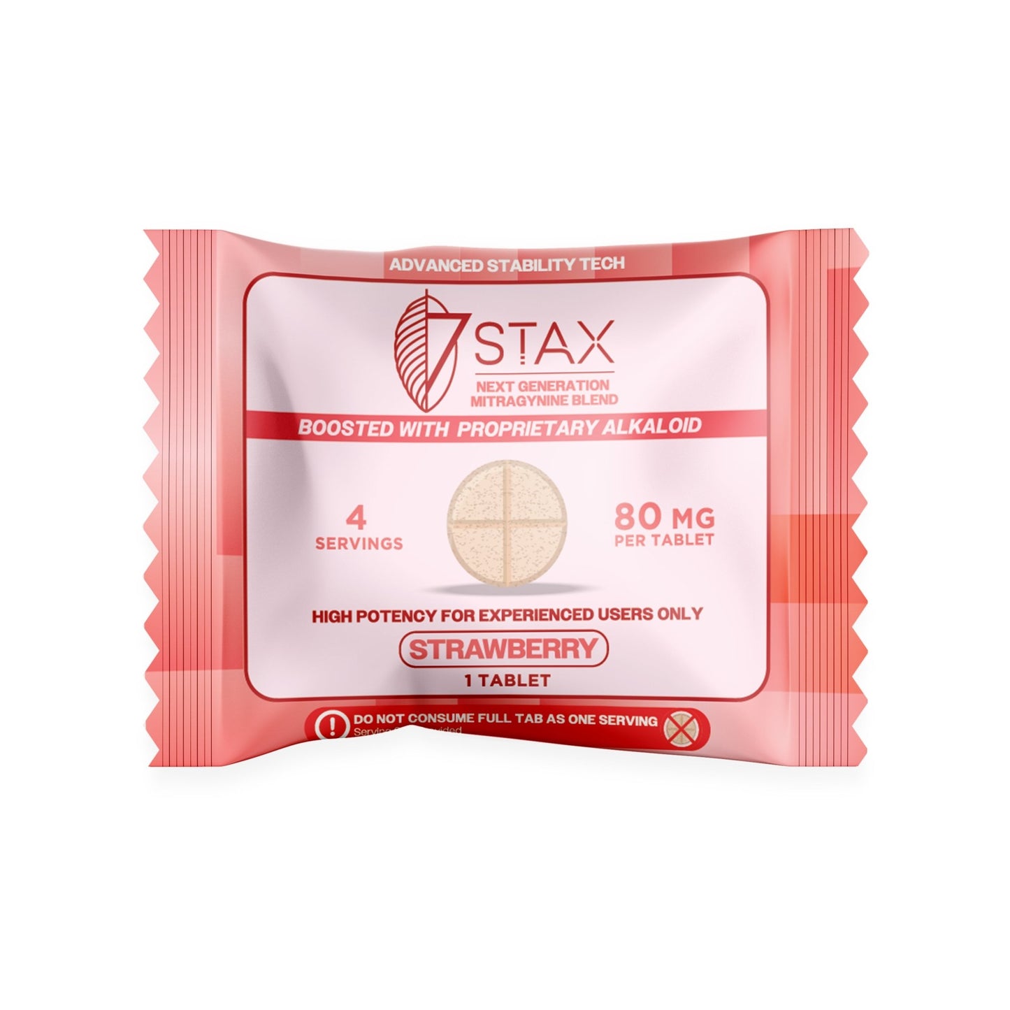 Nano Tech Mitragynine Tablets (80mg - 1 Count) - Strawberry - 7Stax