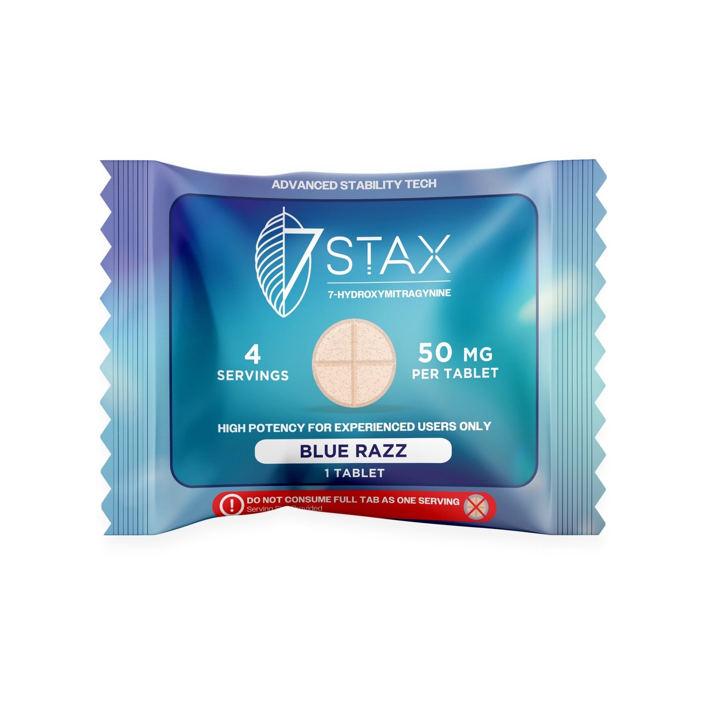 Premium 7 - OH Kratom Alkaloid Tablets (50mg - 1 Count) - Blue Razz - 7Stax