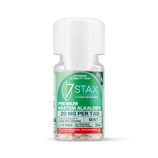 7Stax Premium Advances Kratom Alkaloid 300mg 7 hydroxymitragynine tablets - 15 Count - Mint Flavor