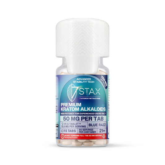 7Stax Premium Advances Kratom Alkaloid 450mg 7 hydroxymitragynine tablets - 15 Count - Blue Razz Flavor
