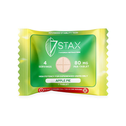 7Stax Premium Advances Kratom Alkaloid 80mg 7 hydroxymitragynine tablets - 1 Count - Apple Pie Flavor