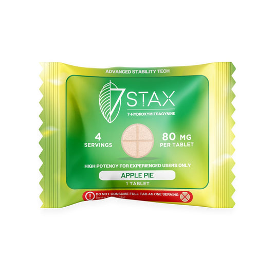 7Stax Premium Advances Kratom Alkaloid 80mg 7 hydroxymitragynine tablets - 1 Count - Apple Pie Flavor