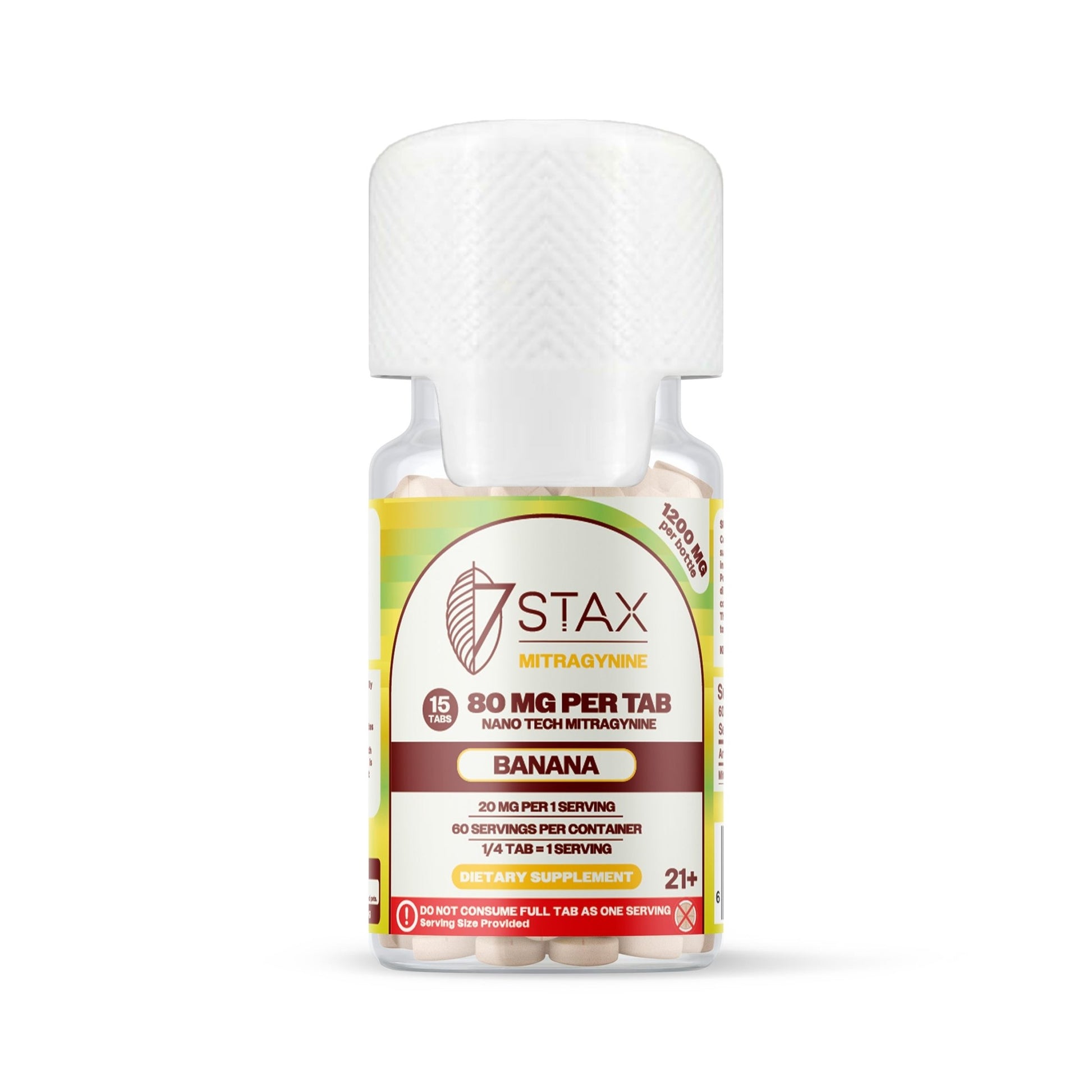Nano Tech Mitragynine Tablets (1200mg - 15 Count) - Banana - 7Stax