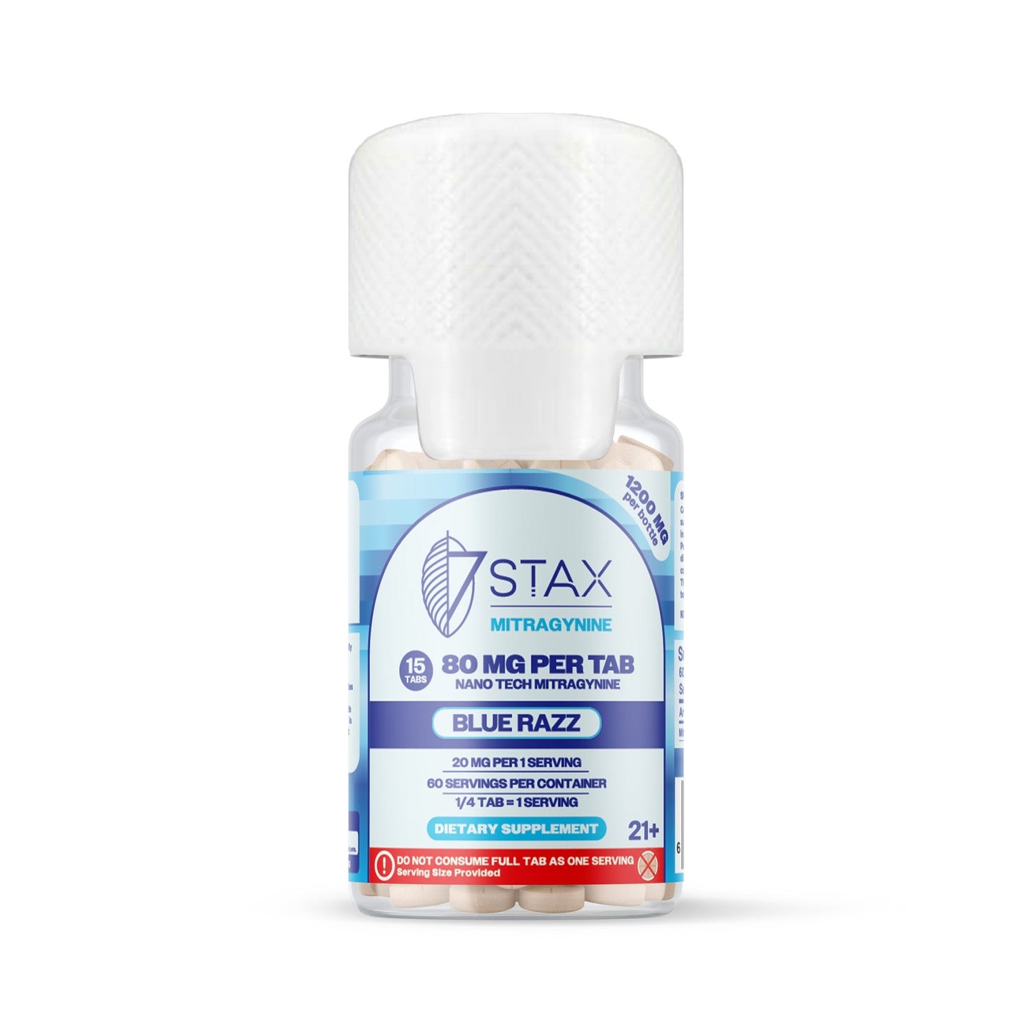 Nano Tech Mitragynine Tablets (1200mg - 15 Count) - Blue Razz - 7Stax