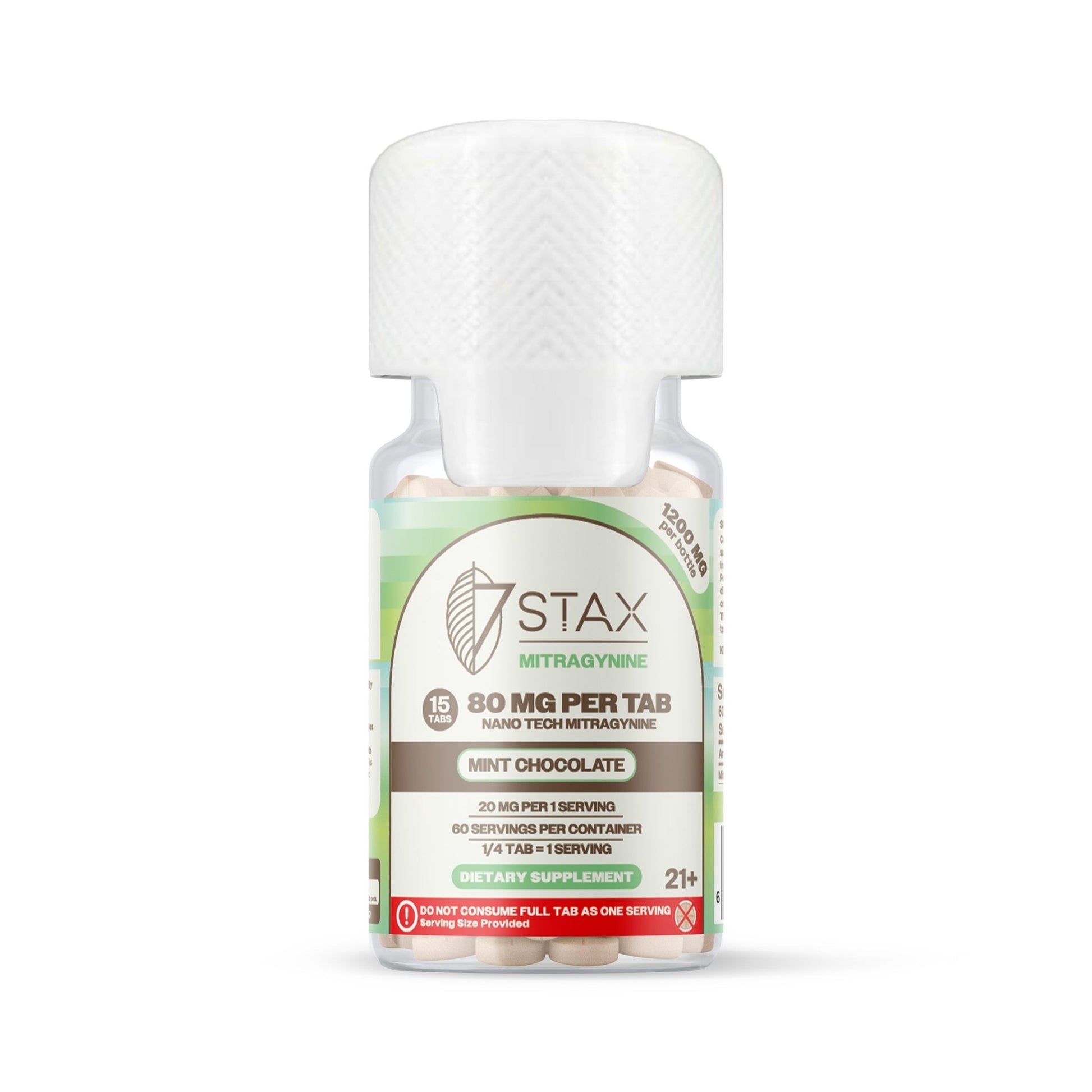 Nano Tech Mitragynine Tablets (1200mg - 15 Count) - Mint Chocolate - 7Stax