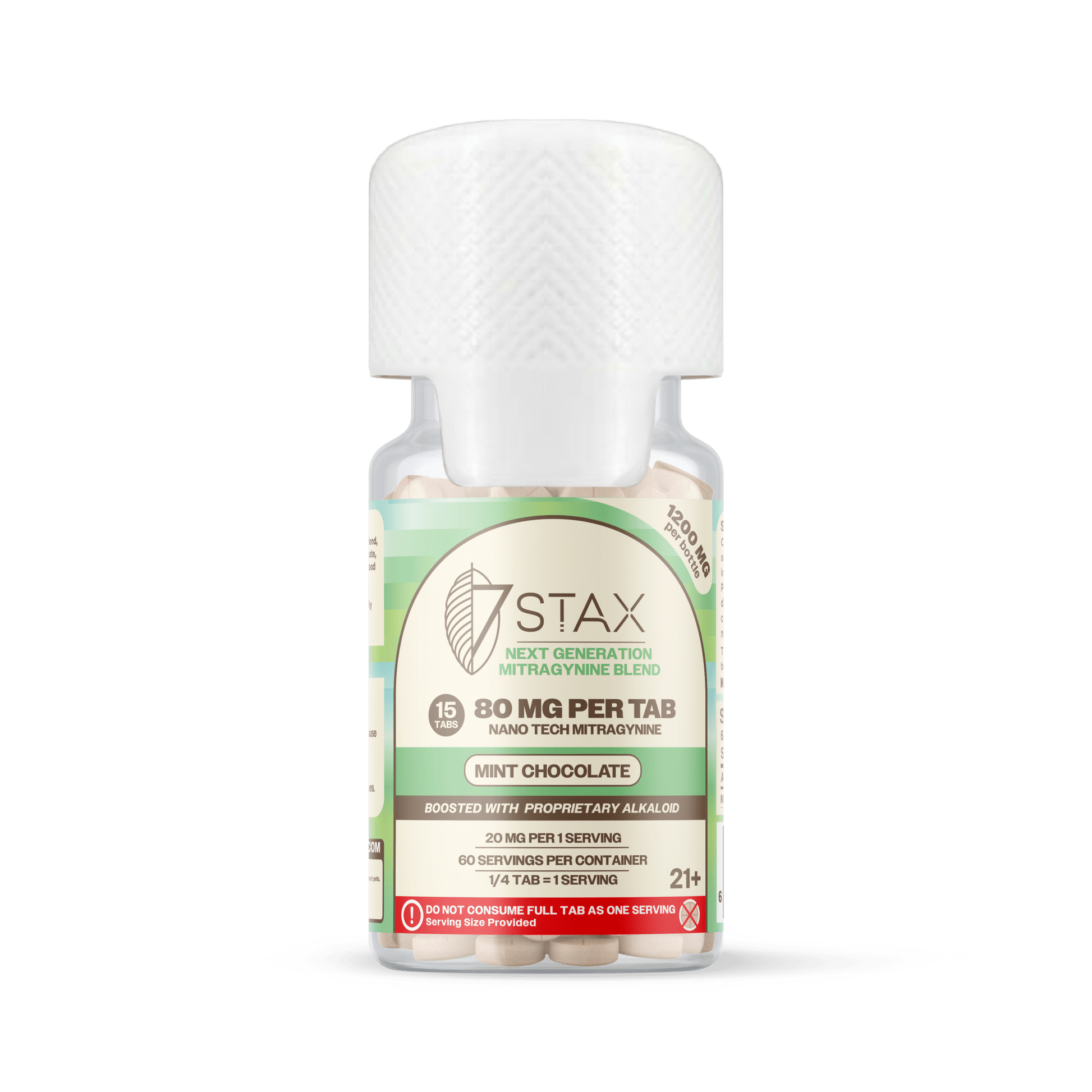 Nano Tech Mitragynine Tablets (1200mg - 15 Count) - Mint Chocolate - 7Stax