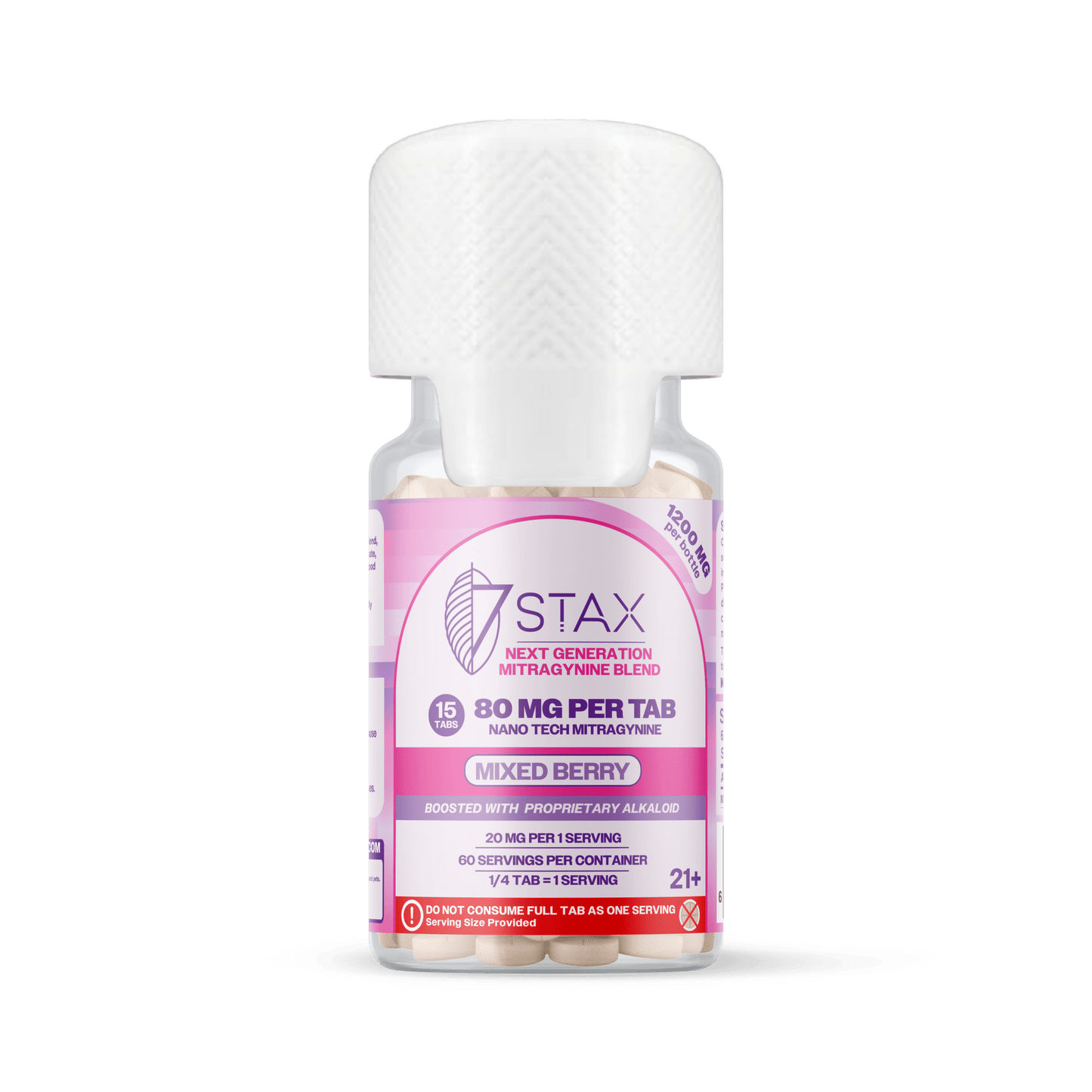 Nano Tech Mitragynine Tablets (1200mg - 15 Count) - Mixed Berry - 7Stax