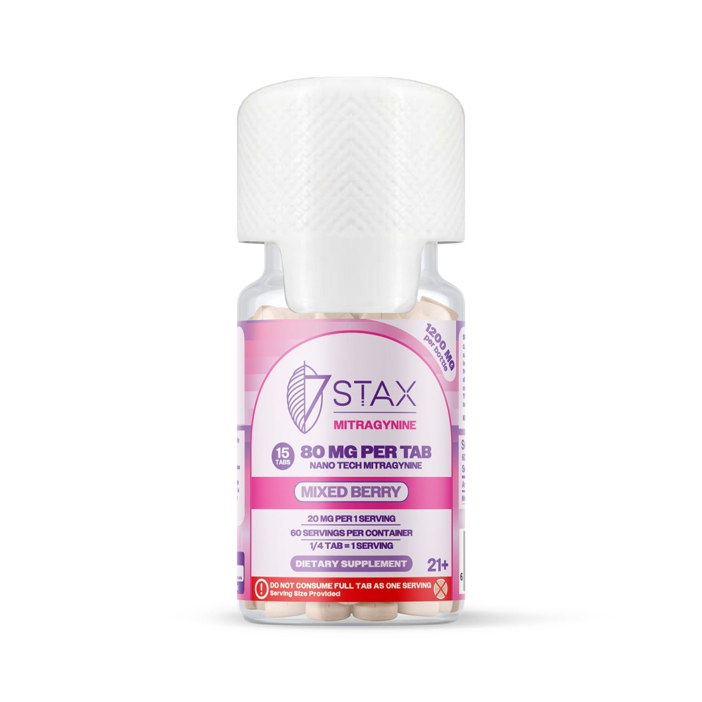 Nano Tech Mitragynine Tablets (1200mg - 15 Count) - Mixed Berry - 7Stax