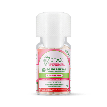Nano Tech Mitragynine Tablets (1200mg - 15 Count) - Raspberry - 7Stax