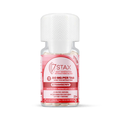 Nano Tech Mitragynine Tablets (1200mg - 15 Count) - Strawberry - 7Stax