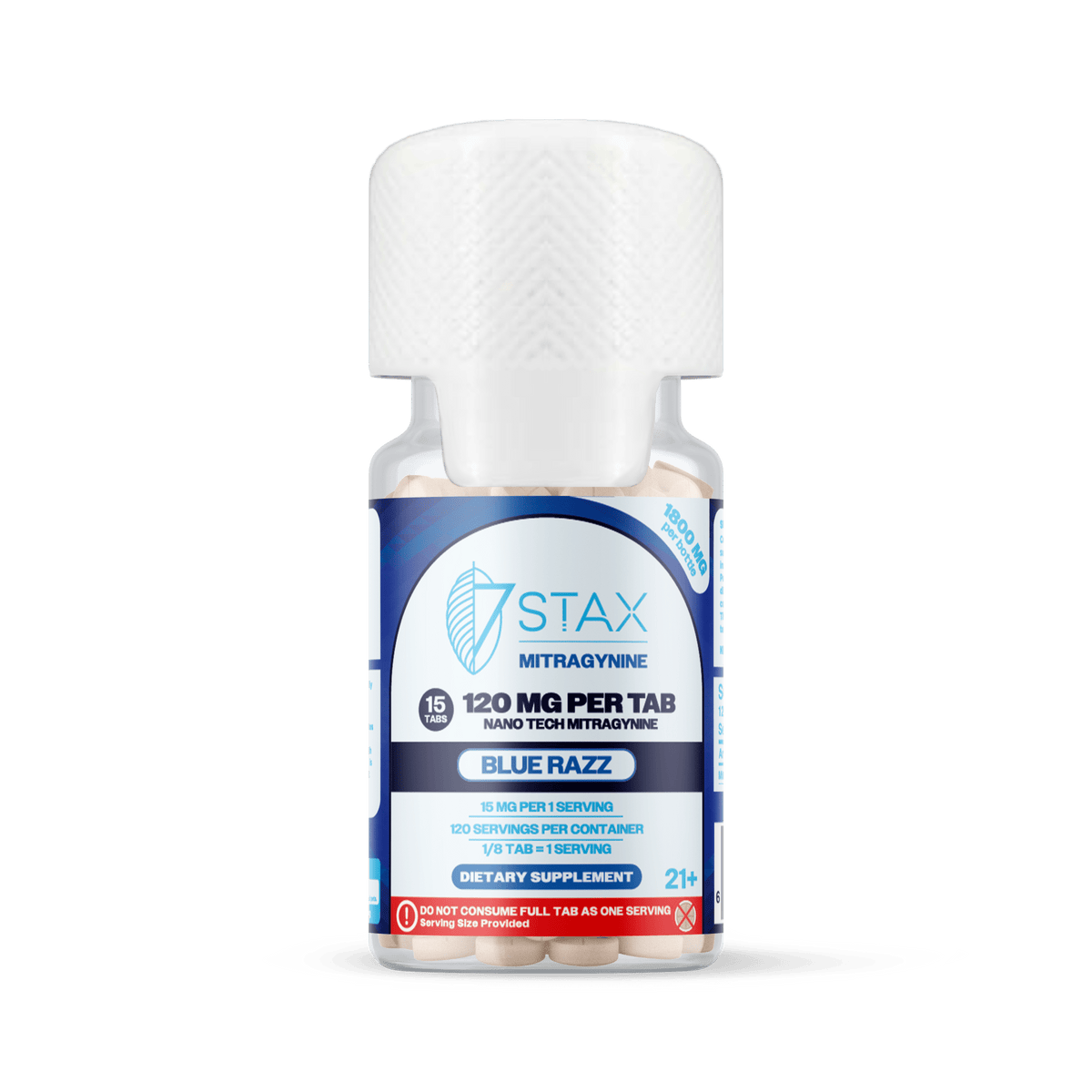 Nano Tech Mitragynine Tablets (1800mg - 15 Count) - Blue Razz - 7Stax