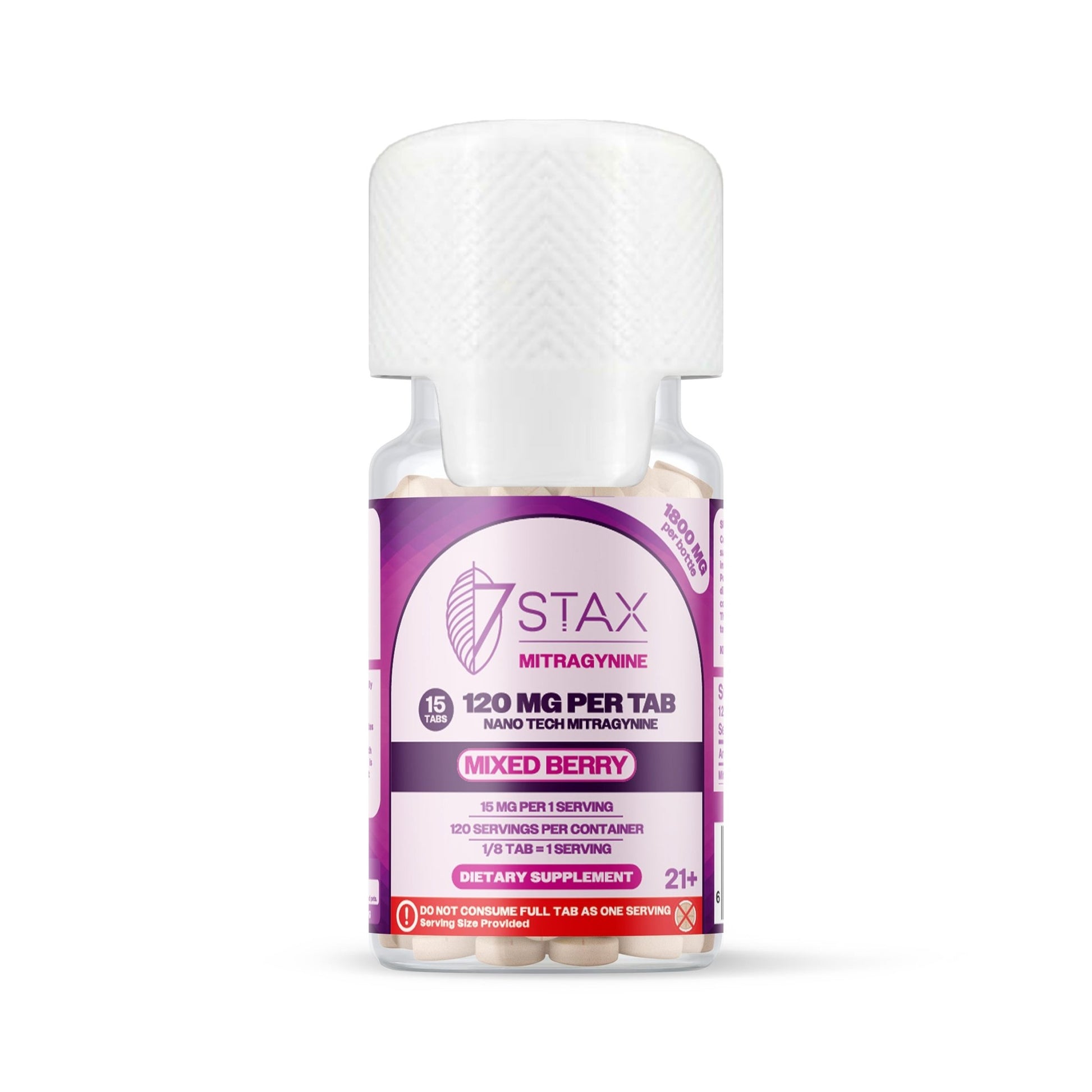 Nano Tech Mitragynine Tablets (1800mg - 15 Count) - Mixed Berry - 7Stax