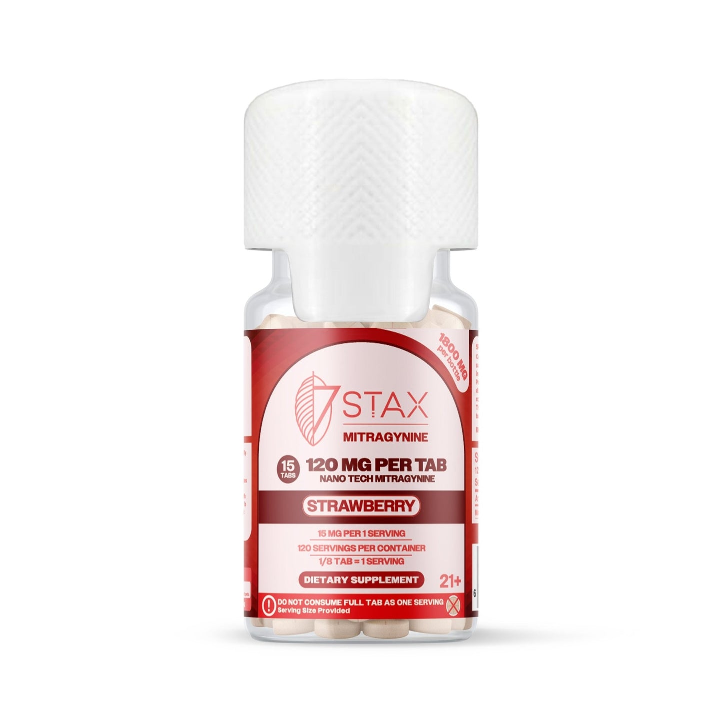 Nano Tech Mitragynine Tablets (1800mg - 15 Count) - Strawberry - 7Stax