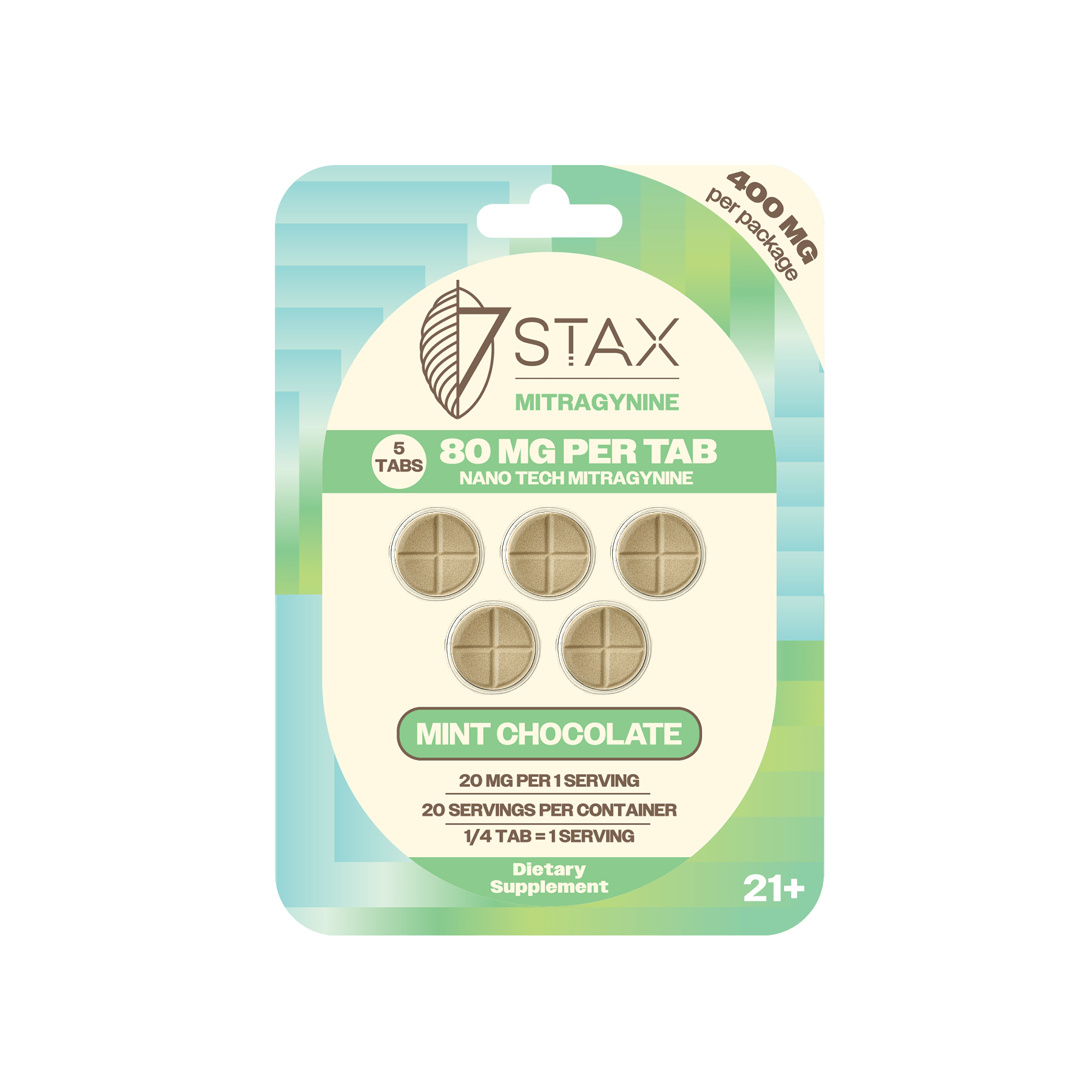 Nano Tech Mitragynine Tablets (400mg - 5 Count) - Mint Chocolate - 7Stax