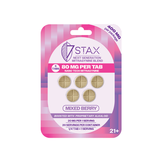 Nano Tech Mitragynine Tablets (400mg - 5 Count) - Mixed Berry - 7Stax