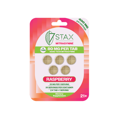 Nano Tech Mitragynine Tablets (400mg - 5 Count) - Raspberry - 7Stax