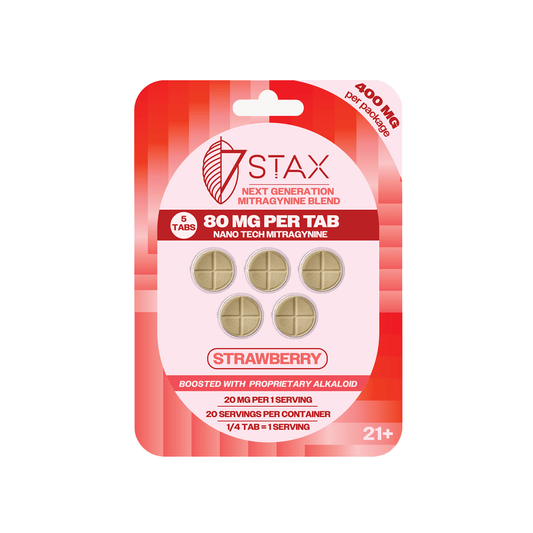 Nano Tech Mitragynine Tablets (400mg - 5 Count) - Strawberry - 7Stax