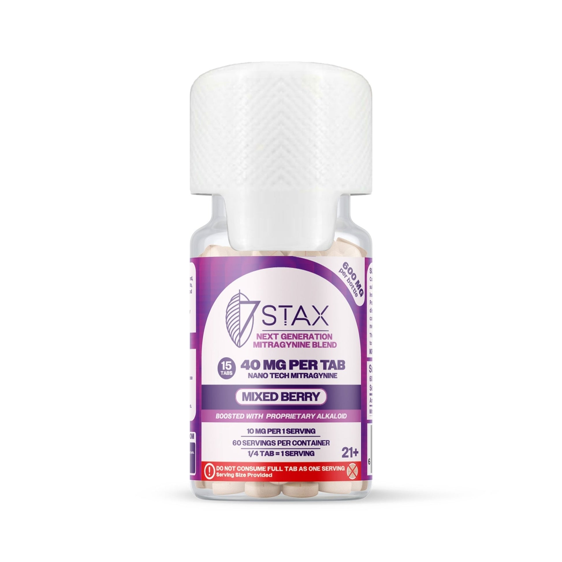 Nano Tech Mitragynine Tablets (600mg - 15 Count) - Mixed Berry - 7Stax