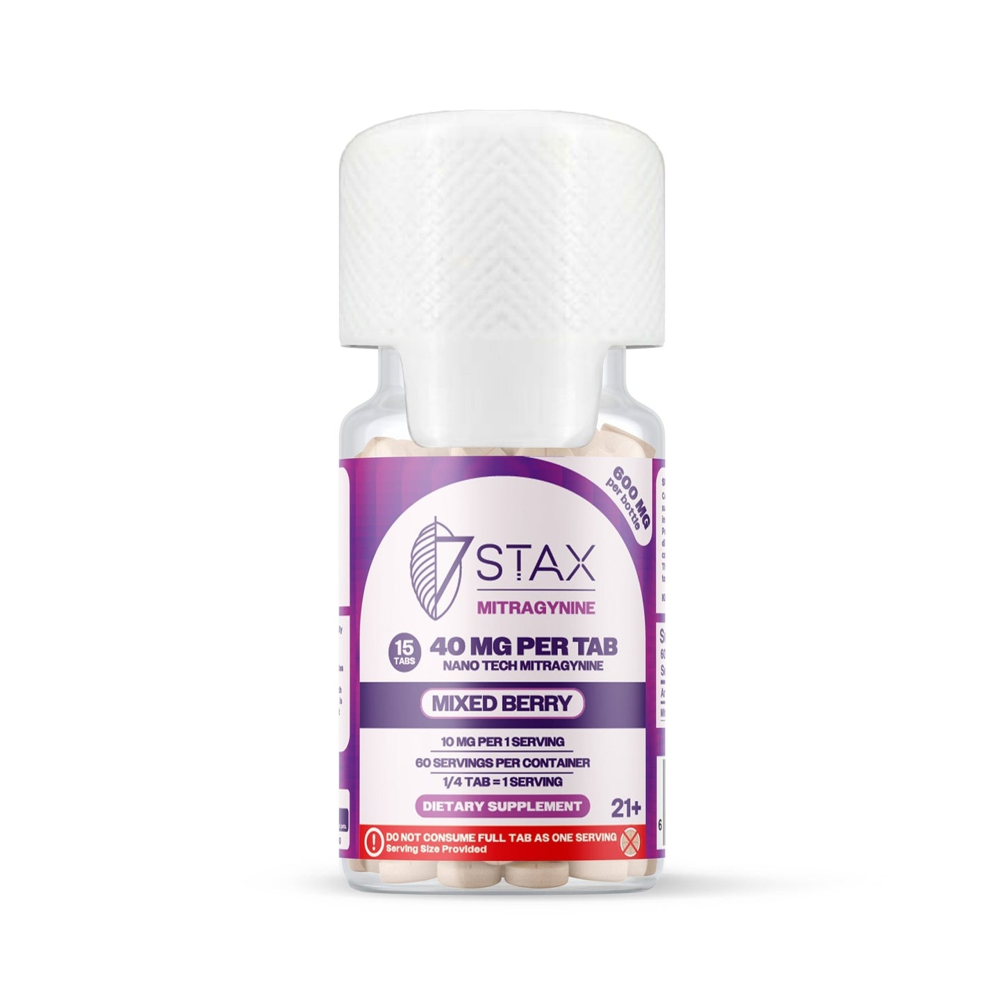 Nano Tech Mitragynine Tablets (600mg - 15 Count) - Mixed Berry - 7Stax
