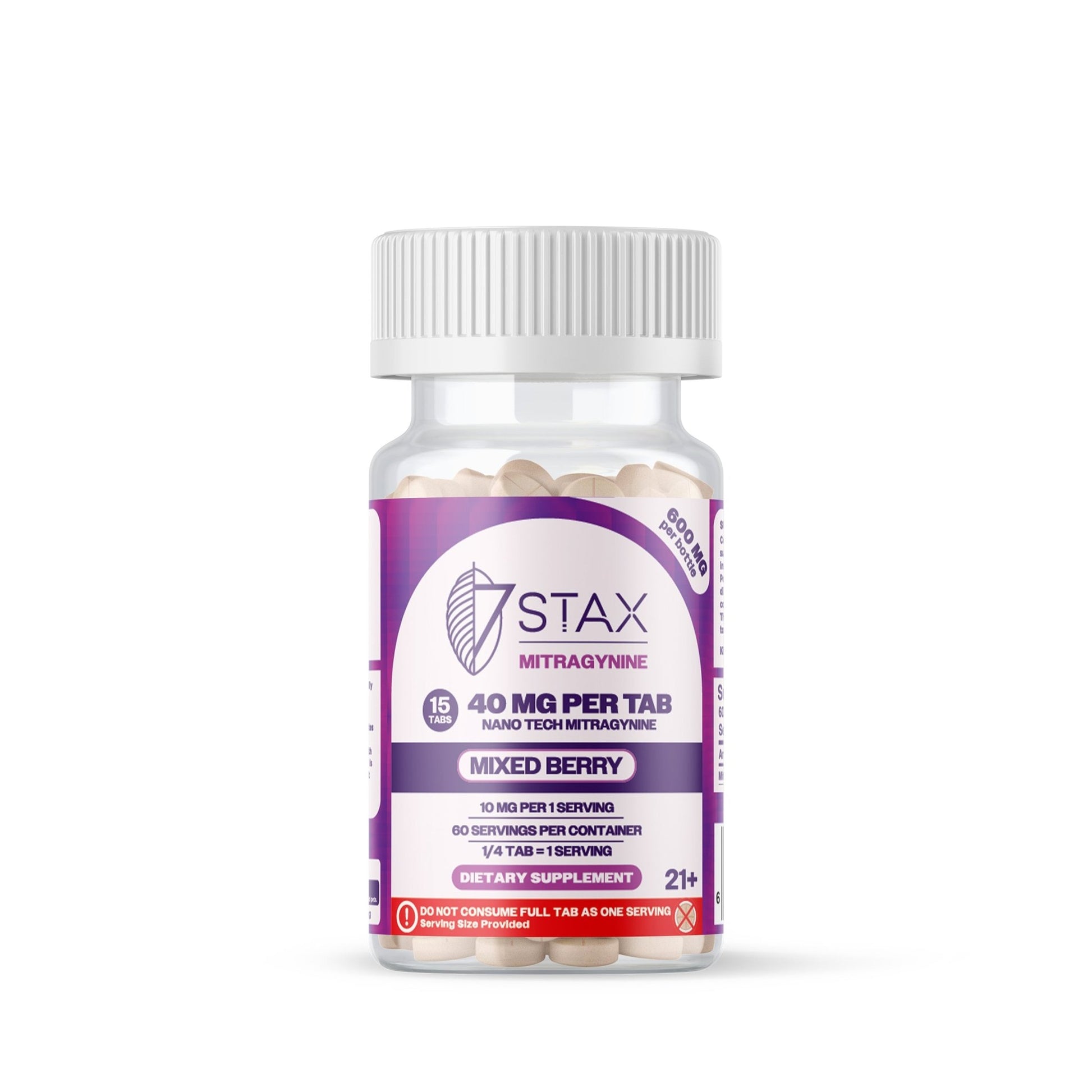 Nano Tech Mitragynine Tablets (600mg - 15 Count) - Mixed Berry - 7Stax