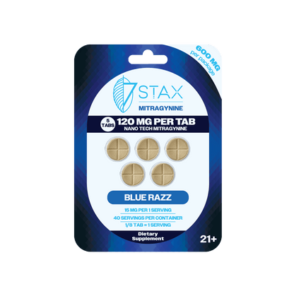 Nano Tech Mitragynine Tablets (600mg - 5 Count) - Blue Razz - 7Stax
