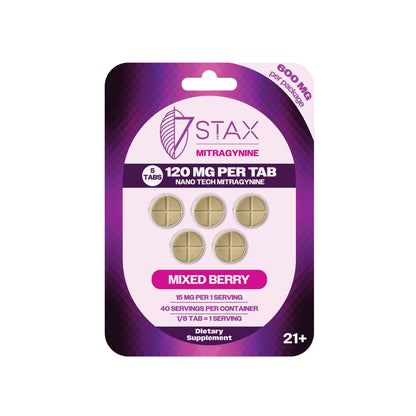 Nano Tech Mitragynine Tablets (600mg - 5 Count) - Mixed Berry - 7Stax