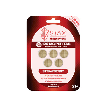 Nano Tech Mitragynine Tablets (600mg - 5 Count) - Strawberry - 7Stax