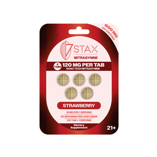 Nano Tech Mitragynine Tablets (600mg - 5 Count) - Strawberry - 7Stax