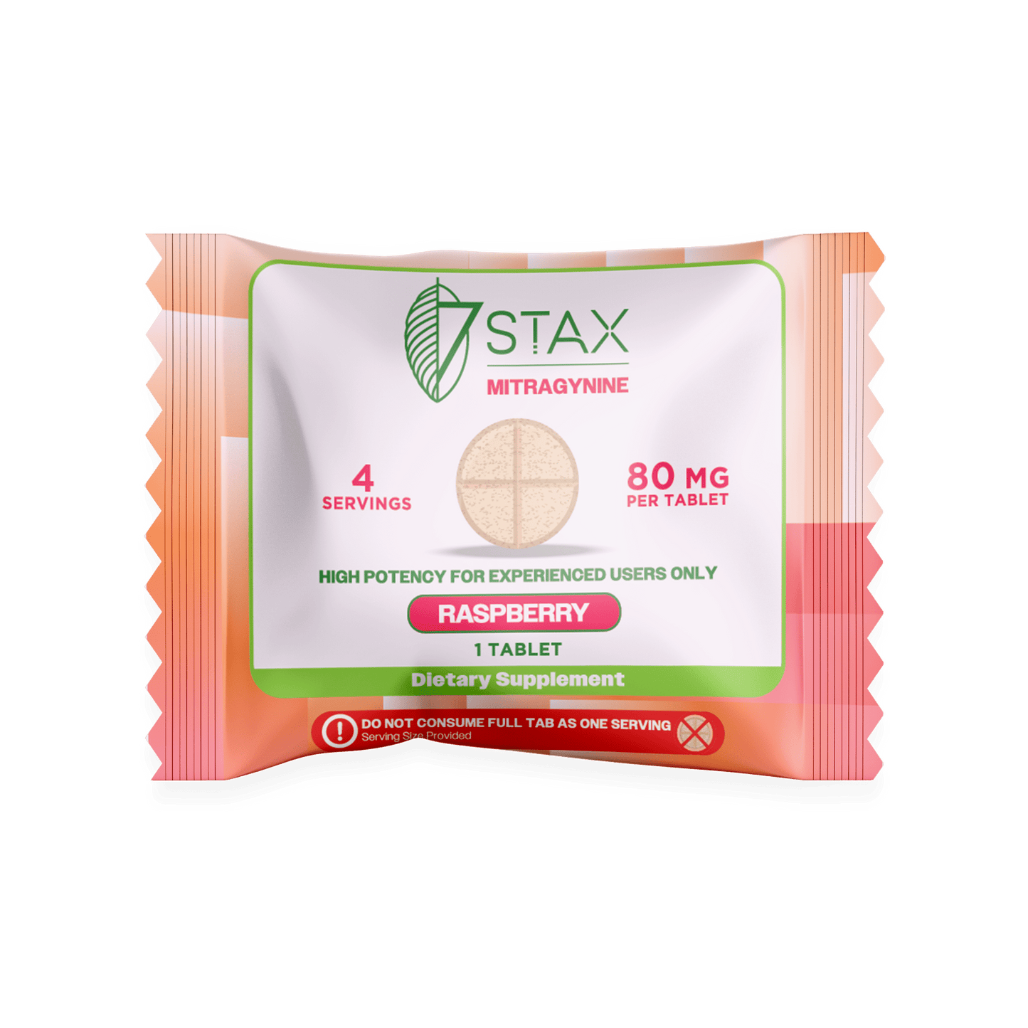 Nano Tech Mitragynine Tablets (80mg - 1 Count) - Raspberry - 7Stax