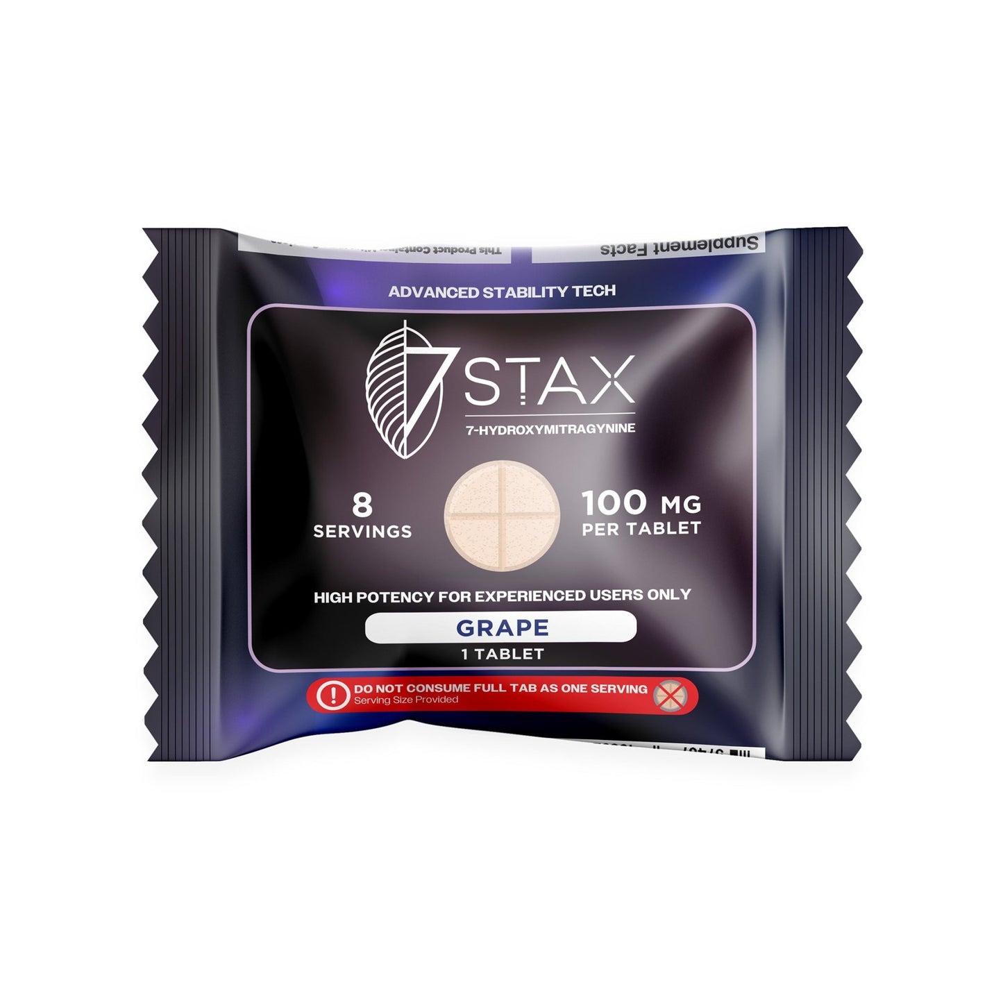 Premium 7 - OH Kratom Alkaloid Tablets (100mg - 1 Count) - Grape - 7Stax