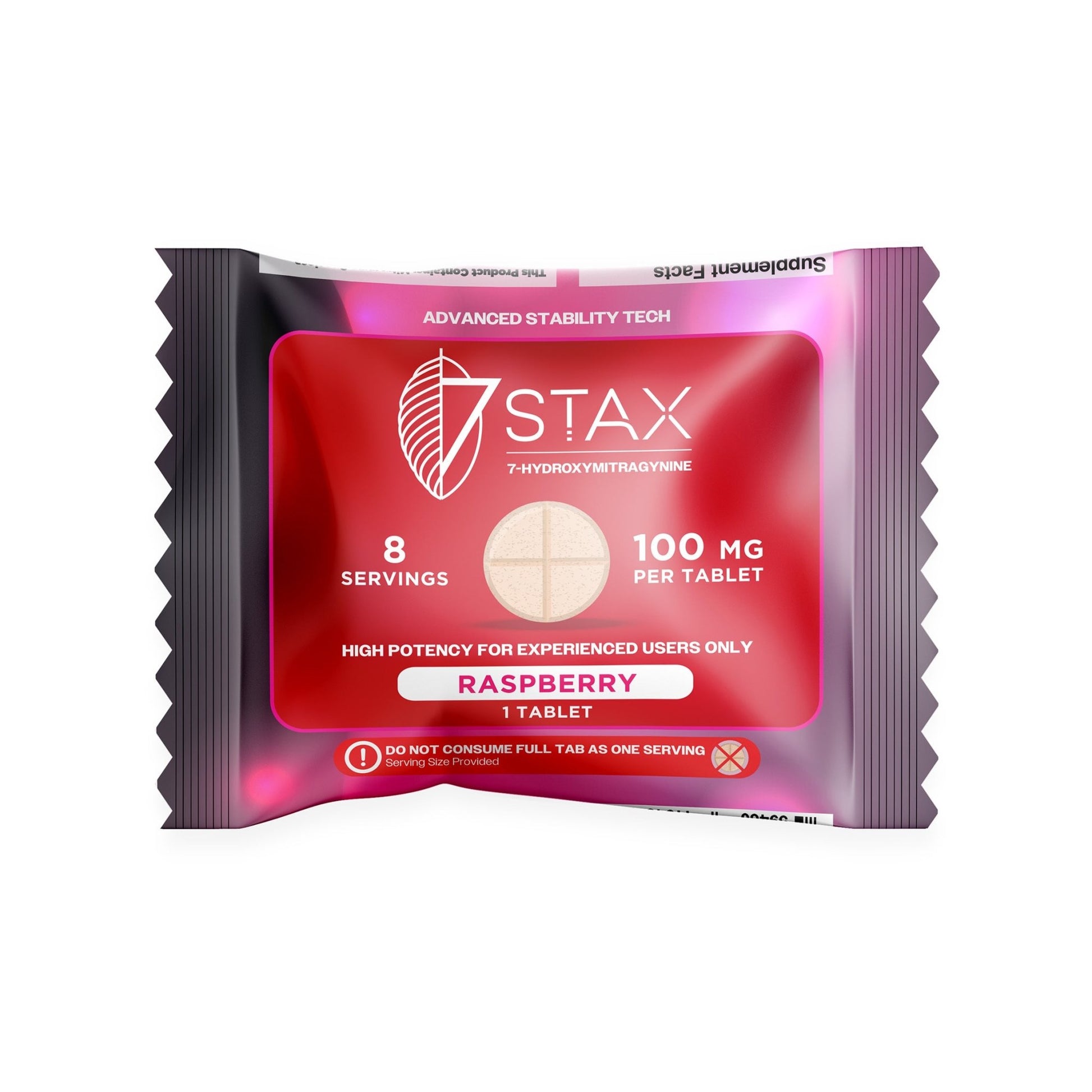 Premium 7 - OH Kratom Alkaloid Tablets (100mg - 1 Count) - Raspberry - 7Stax