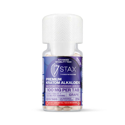 Premium 7 - OH Kratom Alkaloid Tablets (1500mg - 15 Count) - Grape - 7Stax