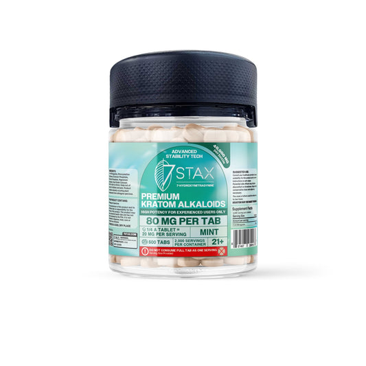 Premium 7 - OH Kratom Alkaloid Tablets (40000mg - 500 Count) - Mint - 7Stax